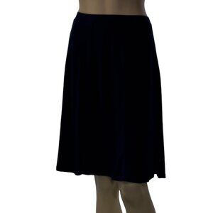 LIZ CLAIBORNE Women's Darkest Sky Blue A-Line Skirt Size Polyester Stretch L